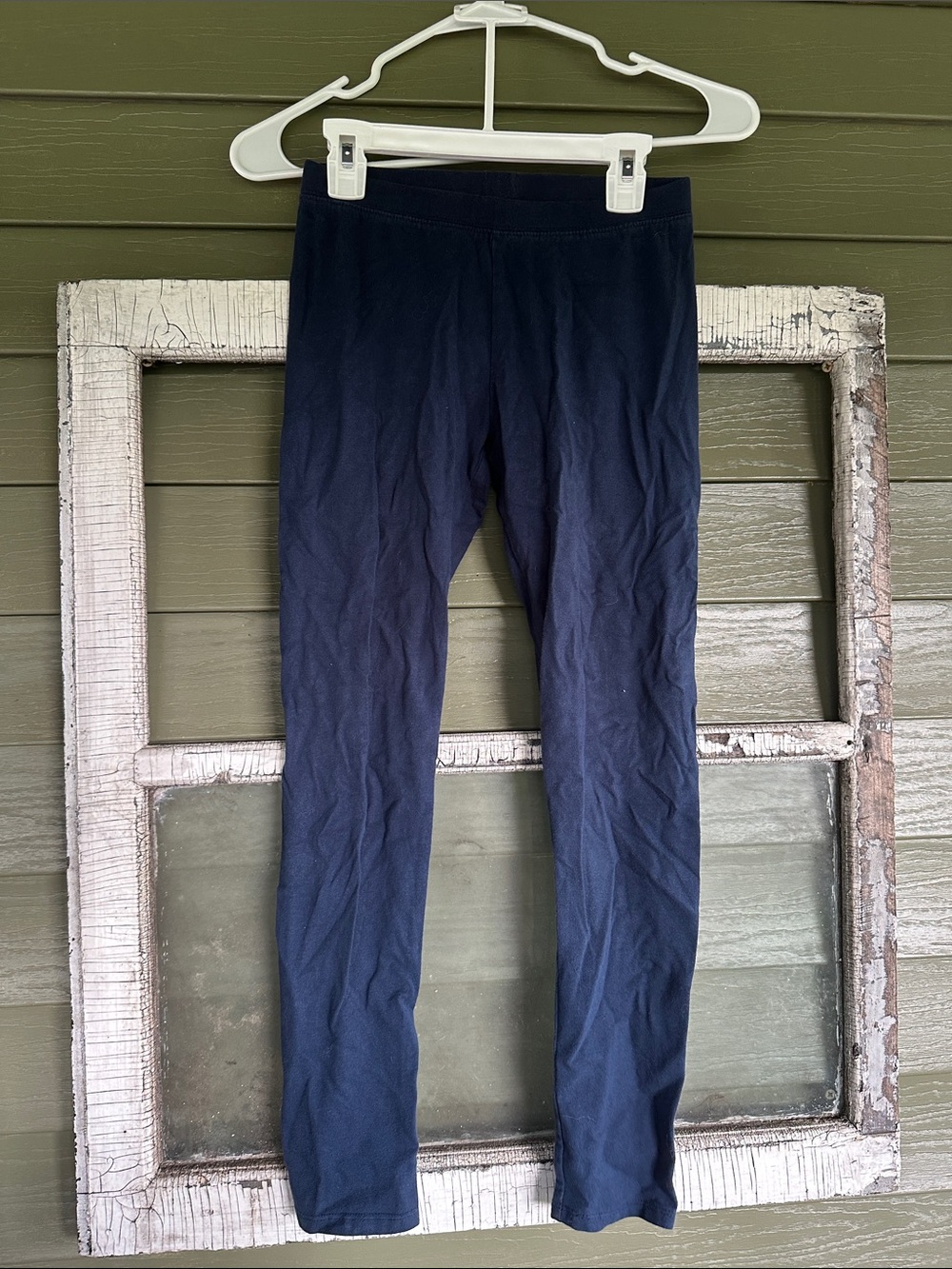 Girls Navy Stretch Leggings with Elastic Waistband